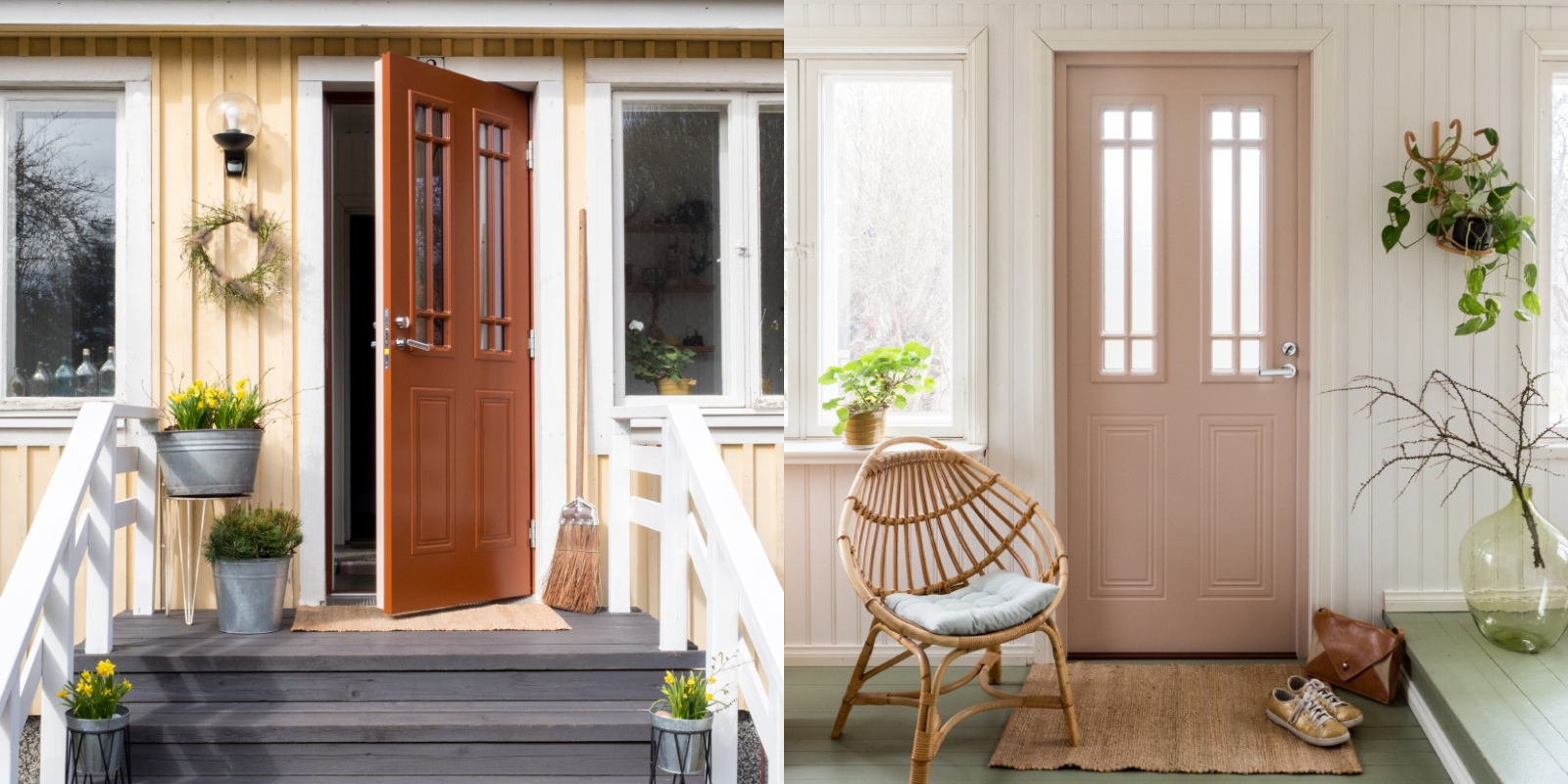 Matcha din ytterdörr med både fasad och hall
